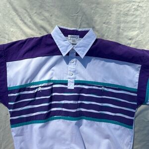 Men's Purple and White Striped Shirt